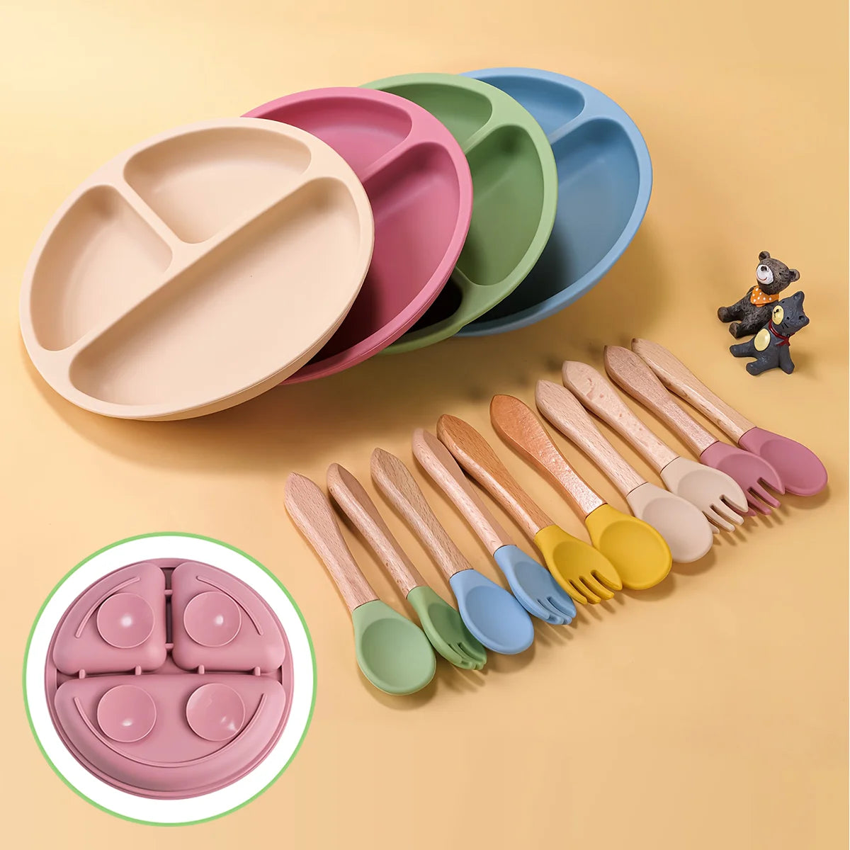 Lil Dine 3pc Silicone Feeding Set