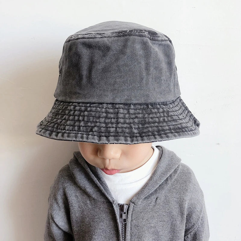 Kids Washed Denim Bucket Hat