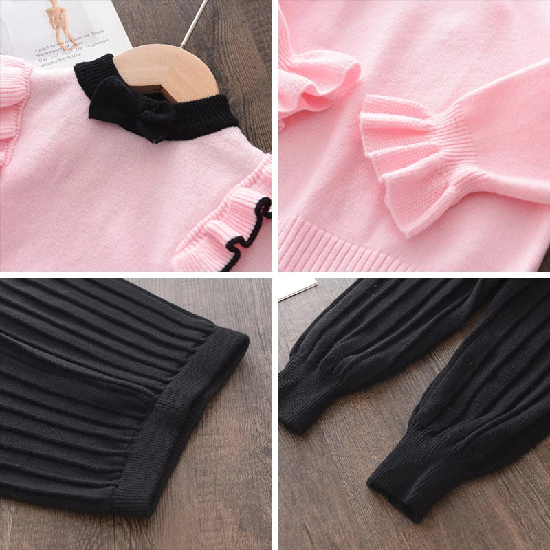 Baby Girls' Knitted Sweater & Pants Set