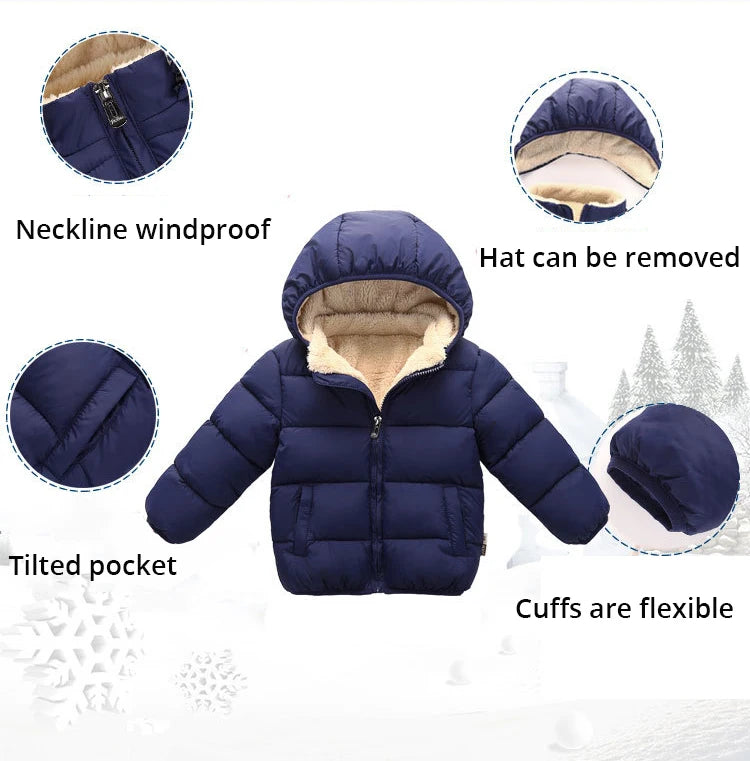 Kids' Winter Fur Hooded Jacket