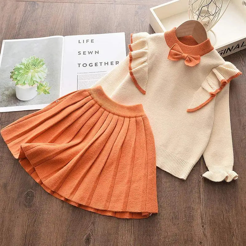 Baby Girls' Knitted Sweater & Pants Set