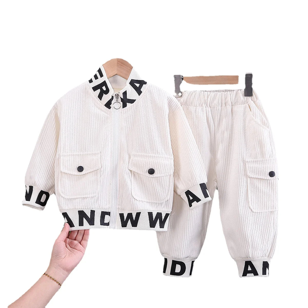 Kids' Cartoon Corduroy Tracksuit