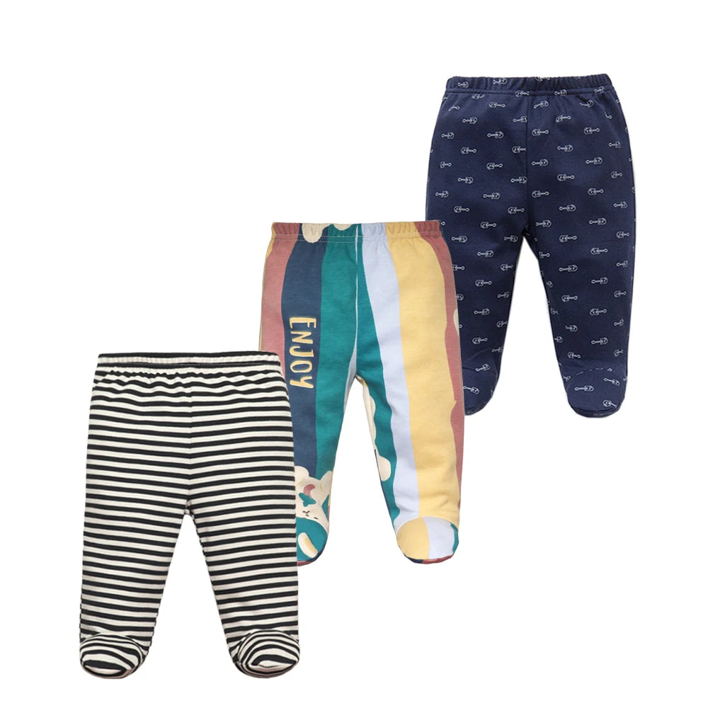 3-Pack Newborn Cotton Footed Pants