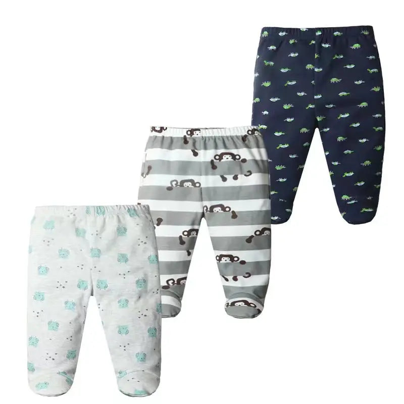 3-Pack Newborn Cotton Footed Pants