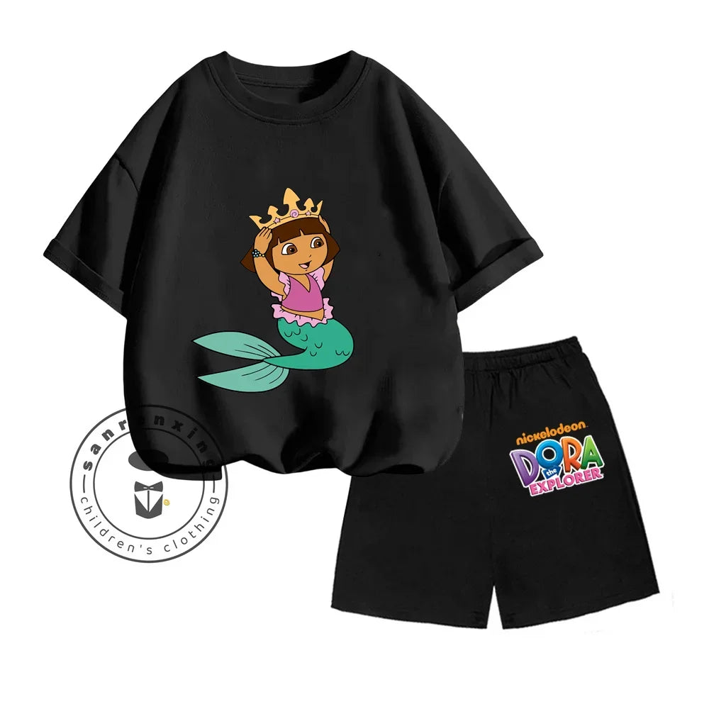Cartoon Print Classic O-Neck Short Sleeve Tee