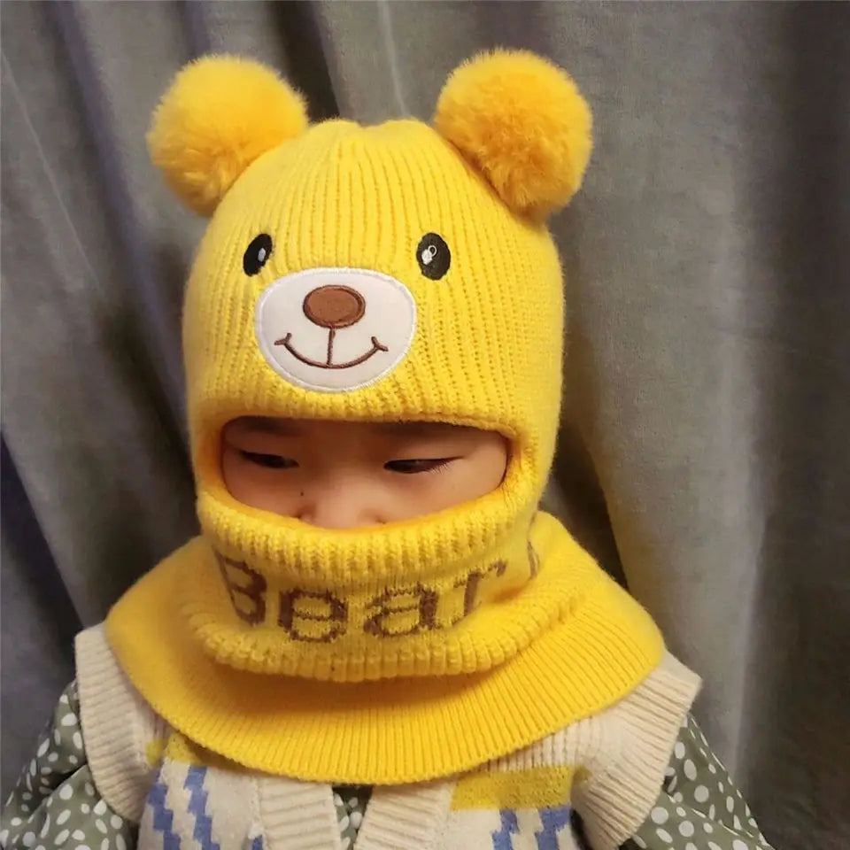 Cute Bear Winter Hat & Neck Warmer