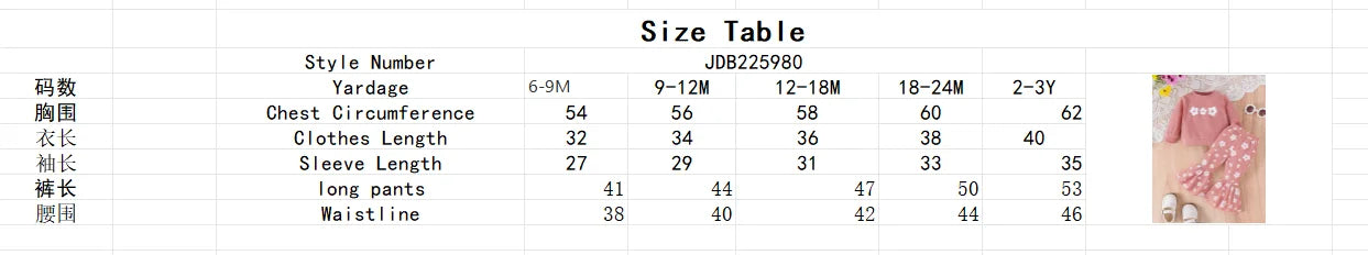 Baby Girls' Printed Top & Pants Set