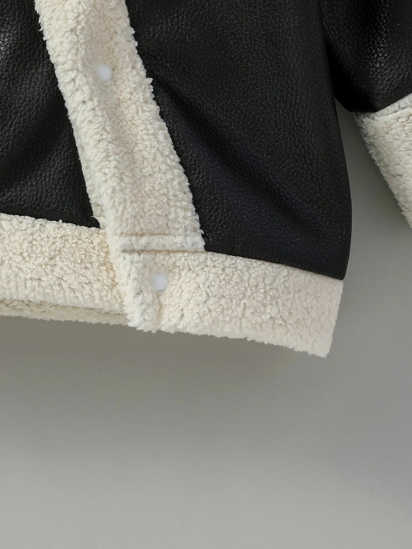 Baby Black Leather Coat
