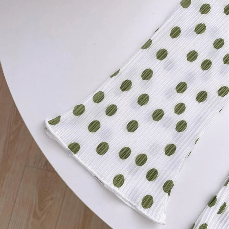 Girls' Floral Polka Dot Flared Pants