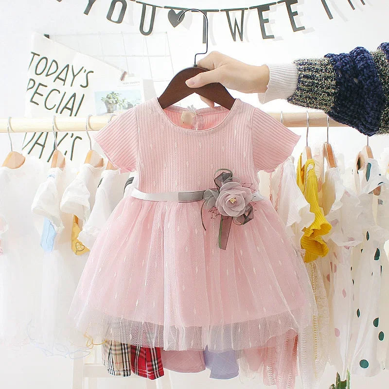 Floral Ribbon Mesh Party Outfit