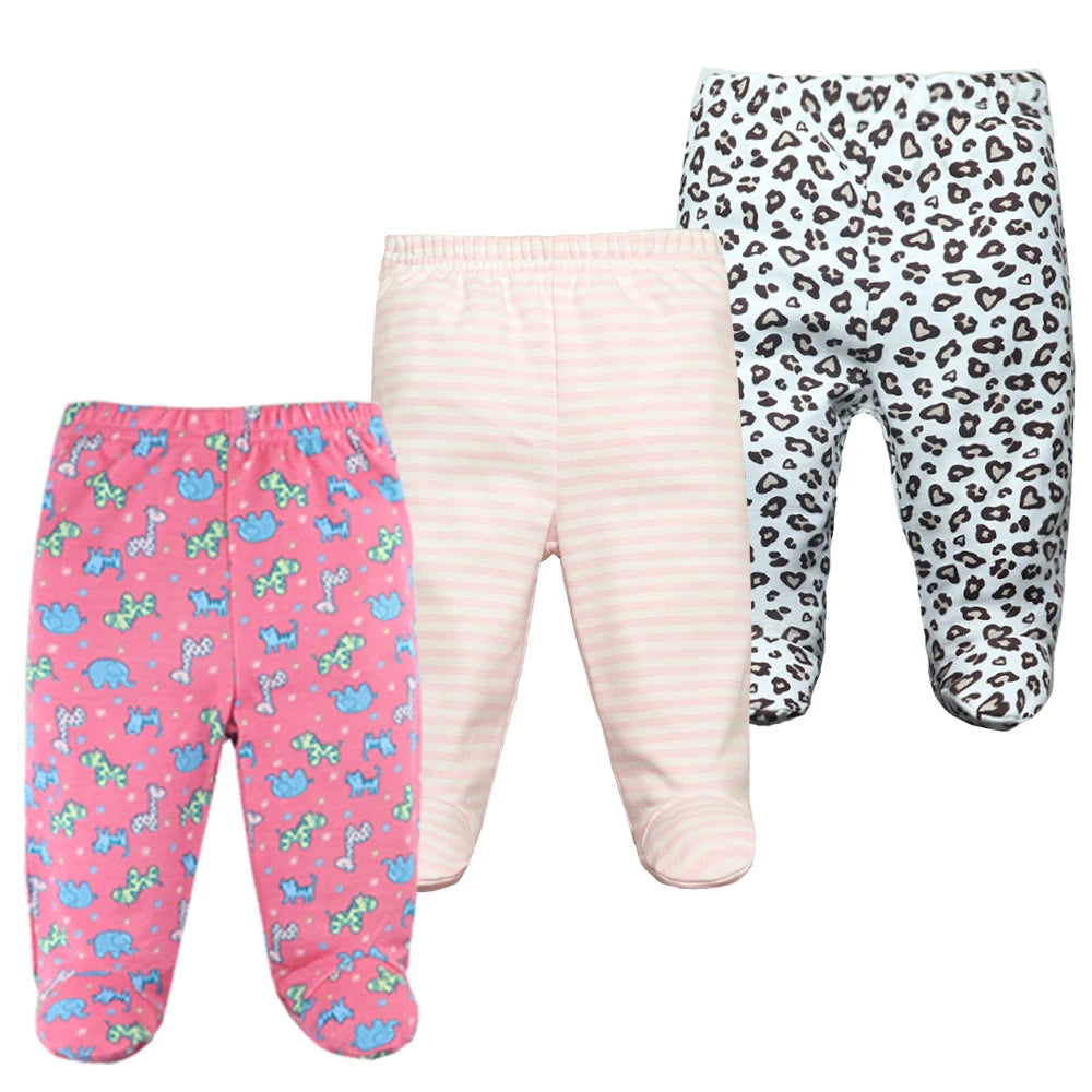 3-Pack Newborn Cotton Footed Pants