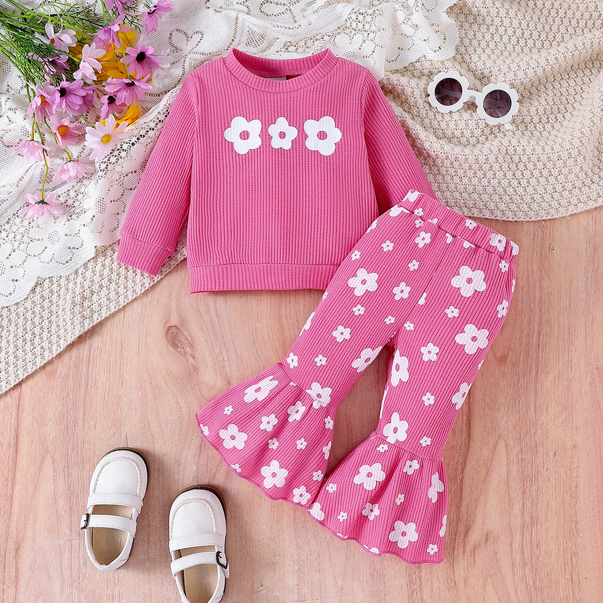 Baby Girls' Printed Top & Pants Set