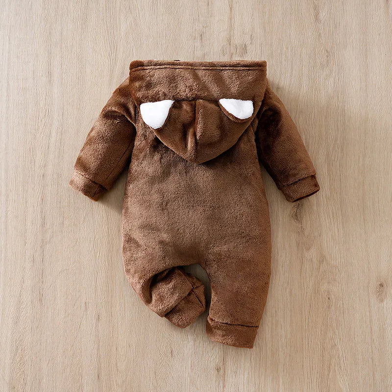 Adorable Bear-Themed Winter Baby Romper