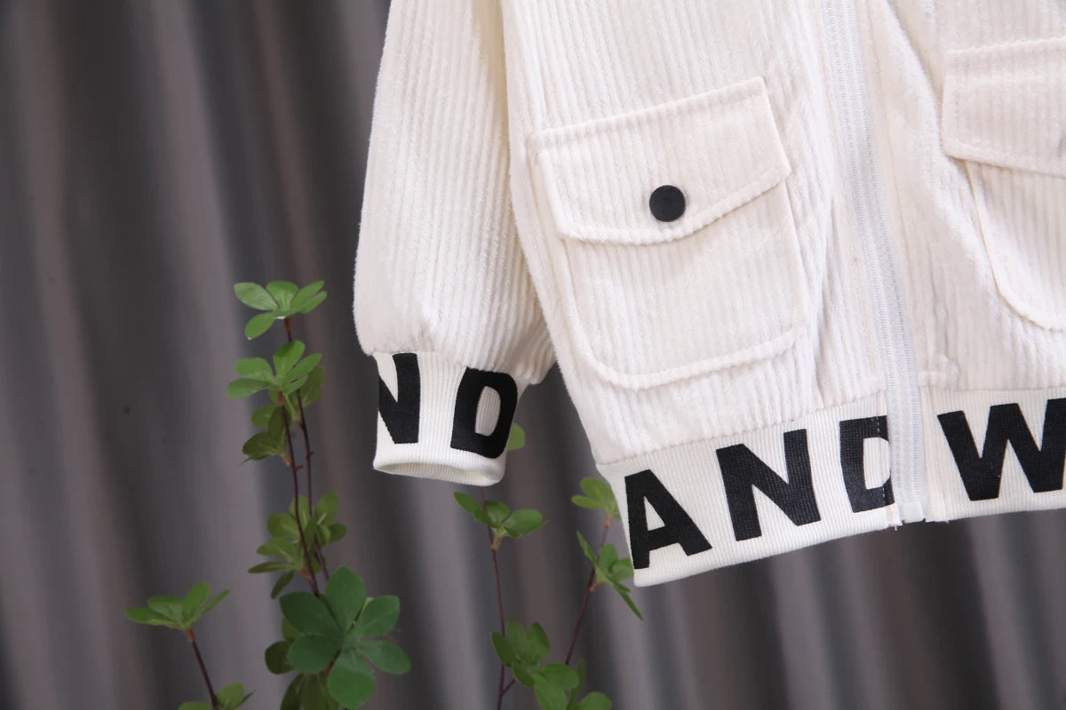 Kids' Cartoon Corduroy Tracksuit