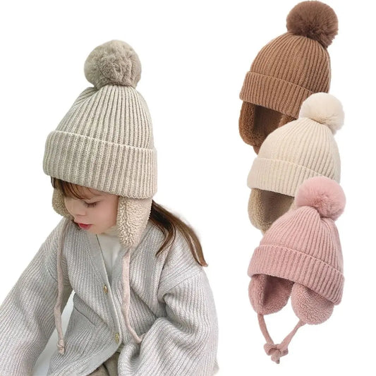 Winter Baby Pompom Beanie Hat