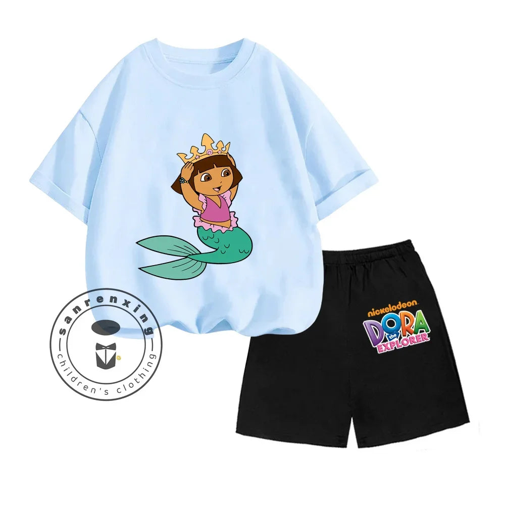 Cartoon Print Classic O-Neck Short Sleeve Tee