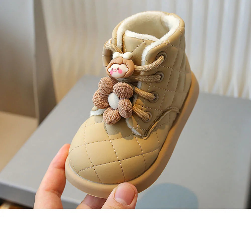 Winter Plaid Snow Boots for Little Girls