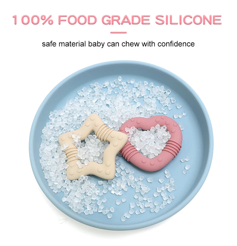 Star Heart Silicone Teether