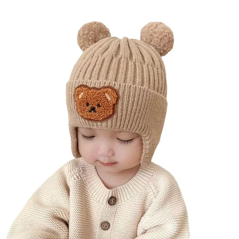 Cute Bear Ear Protection Knitted Winter Hat