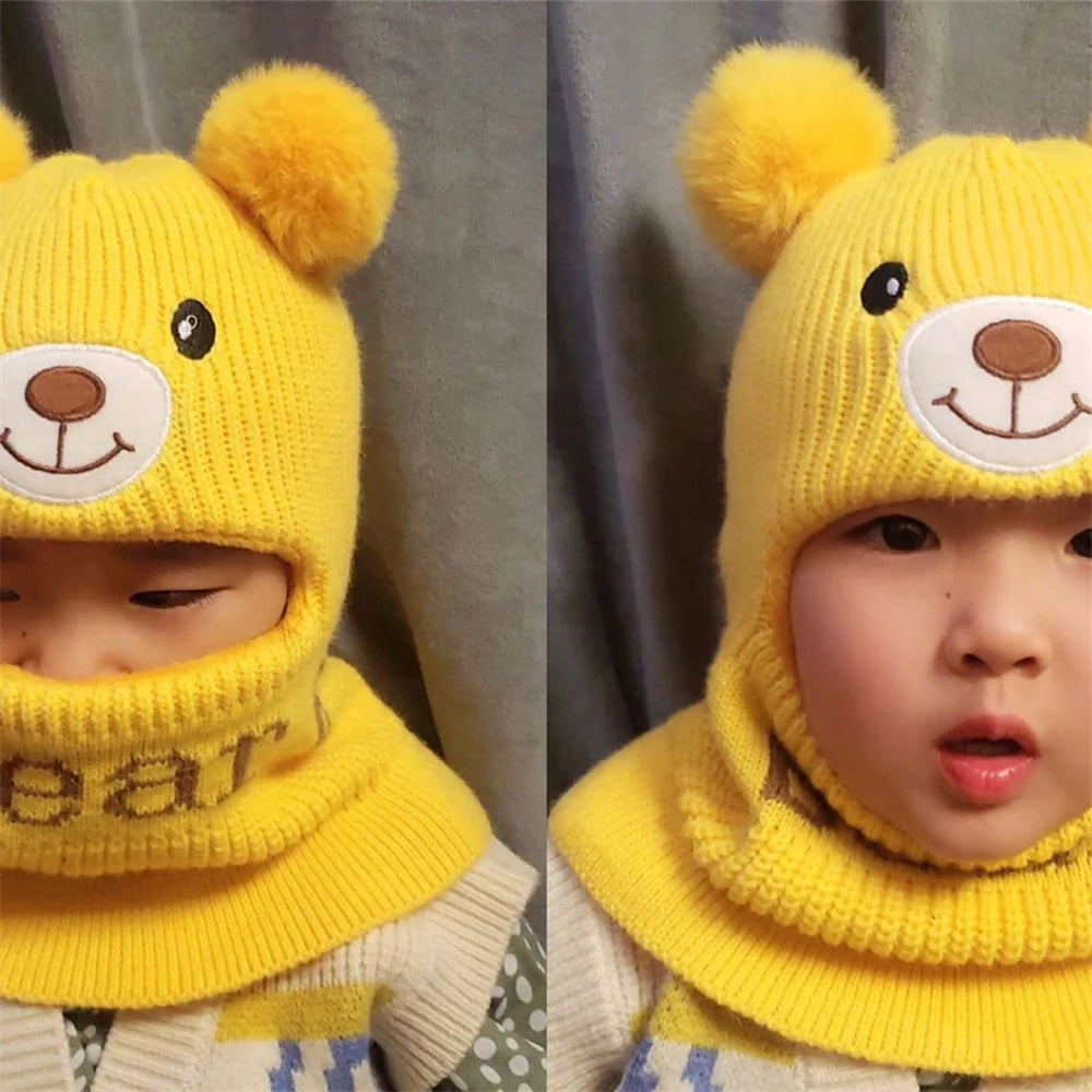 Cute Bear Winter Hat & Neck Warmer