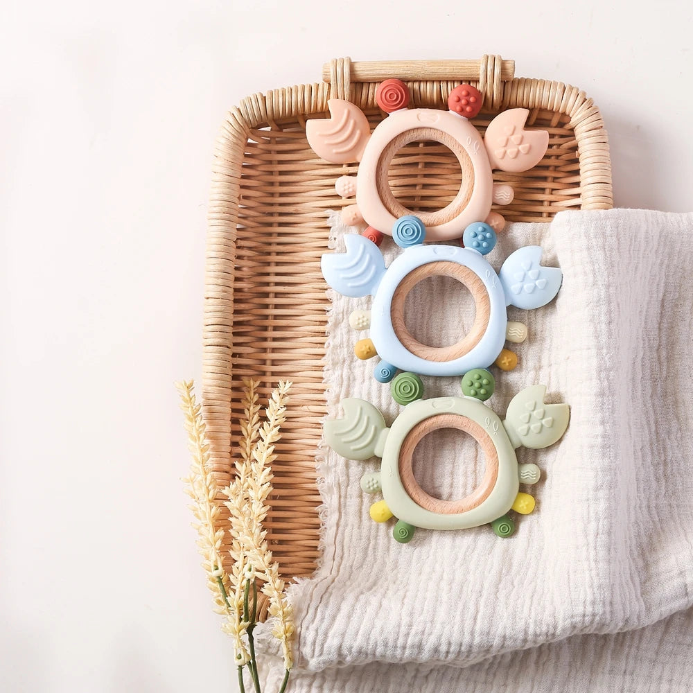 Crabby Cuddle Silicone & Wood Teether