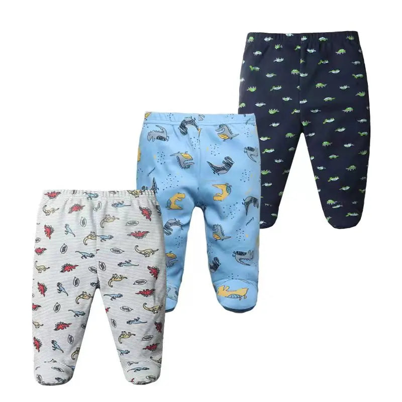 3-Pack Newborn Cotton Footed Pants