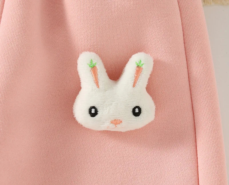 Baby Girls' Fleece-Lined Cotton Pants