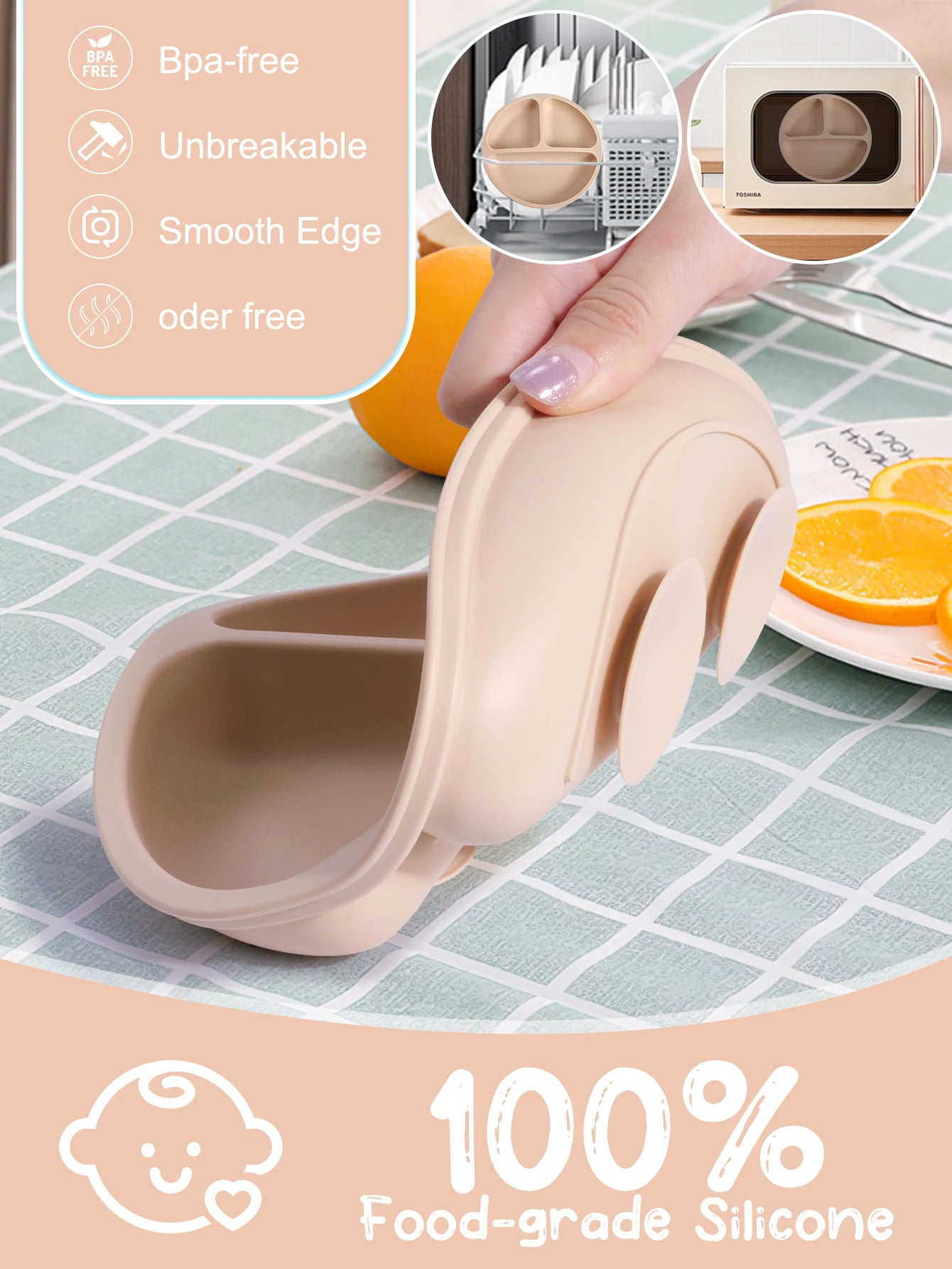 Dino Plate Suction Dish