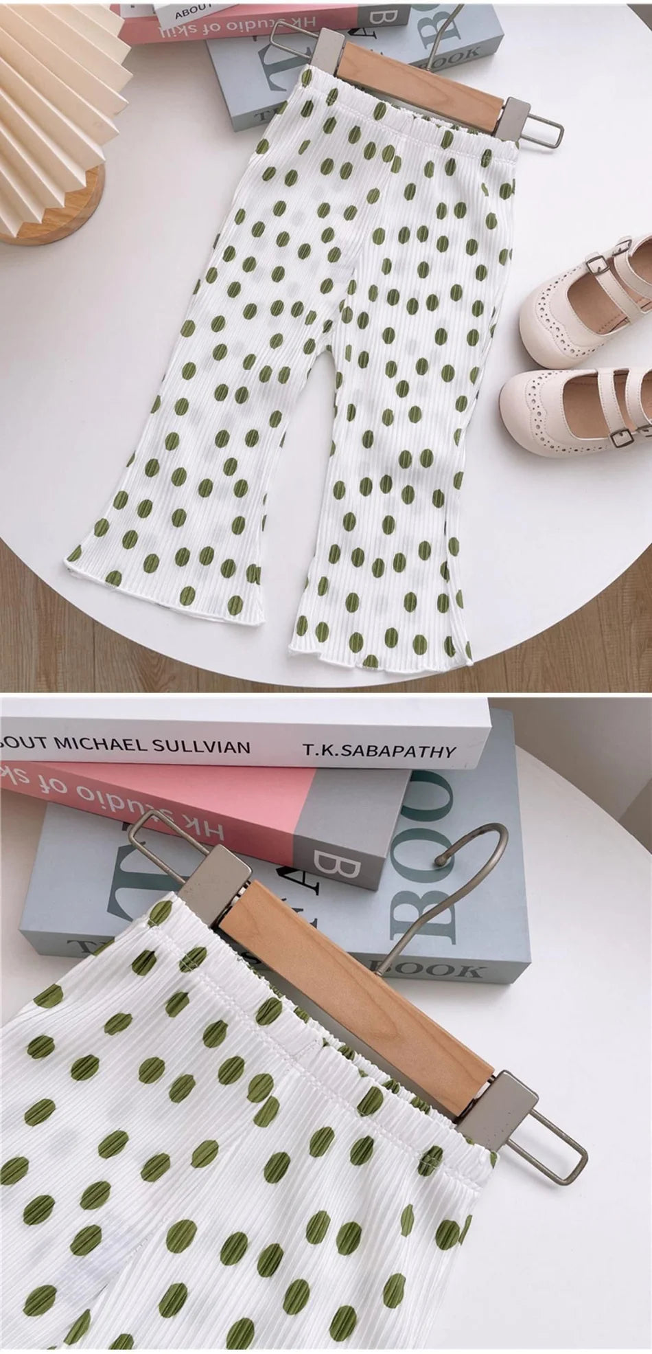 Girls' Floral Polka Dot Flared Pants