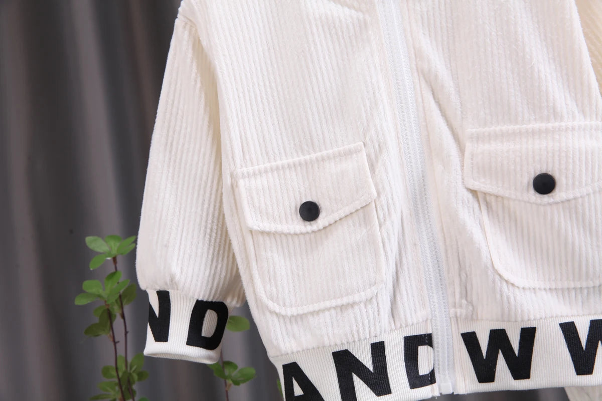 Kids' Cartoon Corduroy Tracksuit
