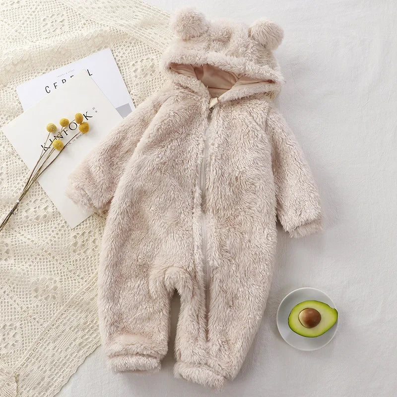 Adorable Bear-Shaped Baby Hoodie Romper