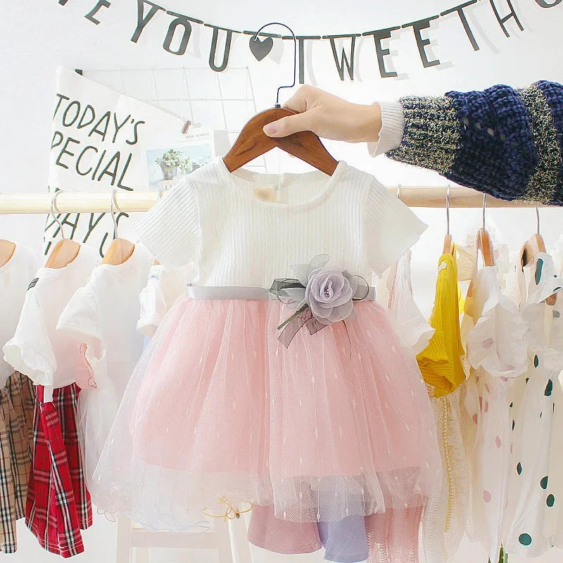 Floral Ribbon Mesh Party Outfit