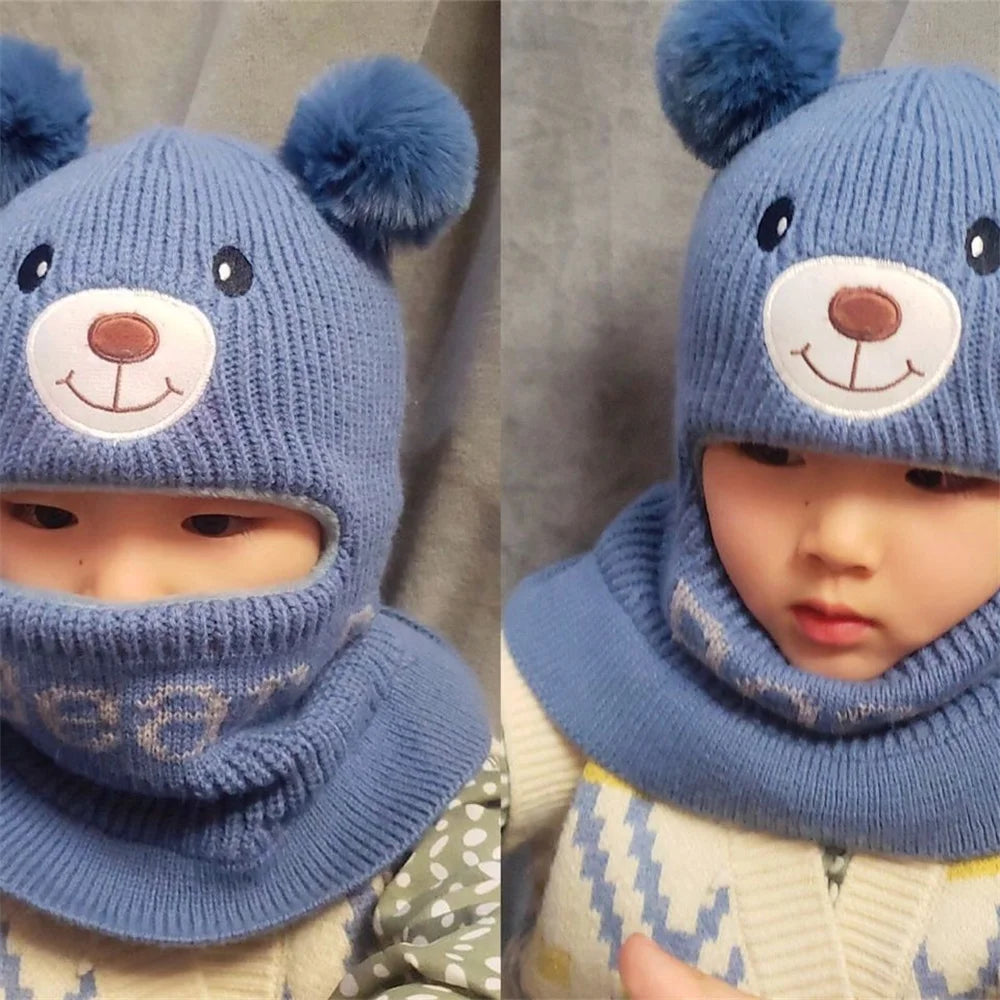 Cute Bear Winter Hat & Neck Warmer
