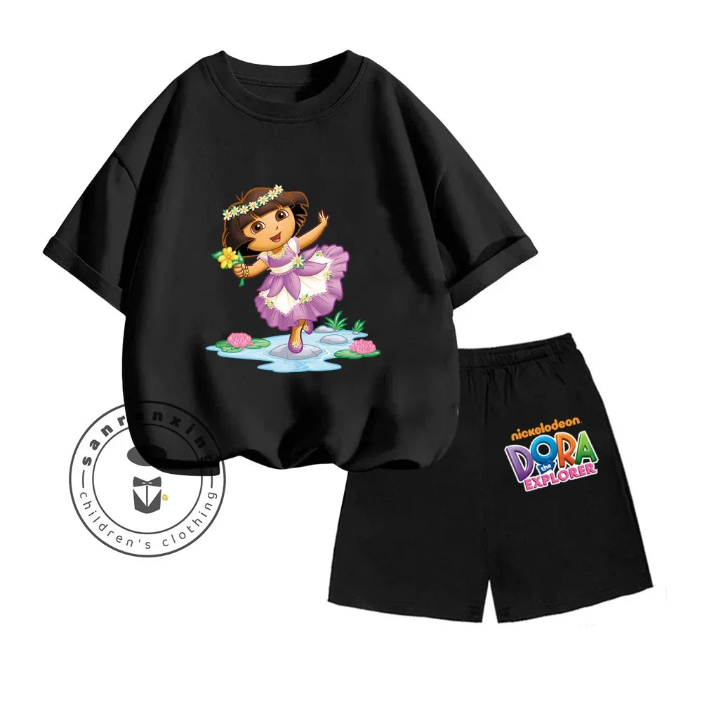 Cartoon Print Classic O-Neck Short Sleeve Tee