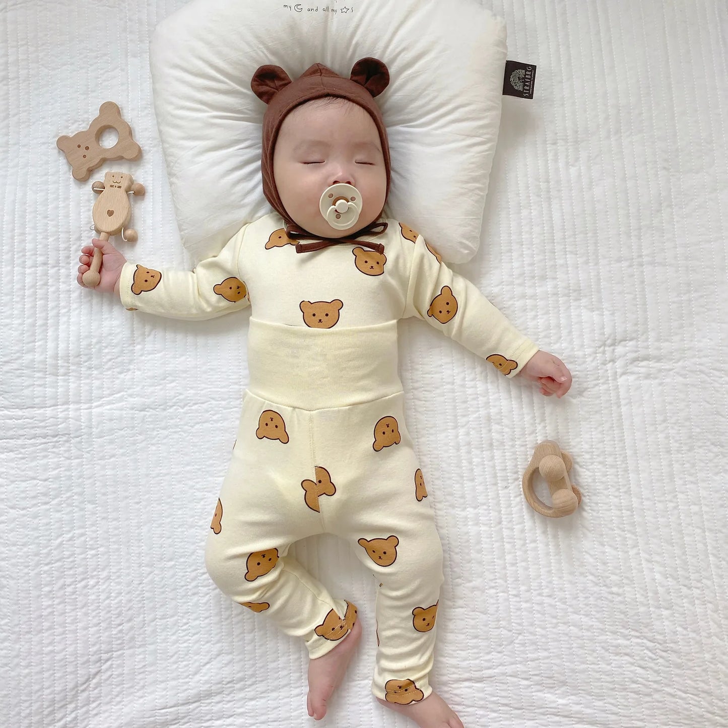 0-3Y Unisex High Waist Baby Pajama Suit