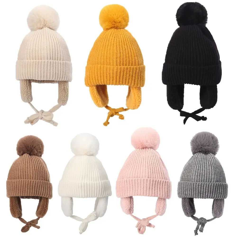 Winter Baby Pompom Beanie Hat