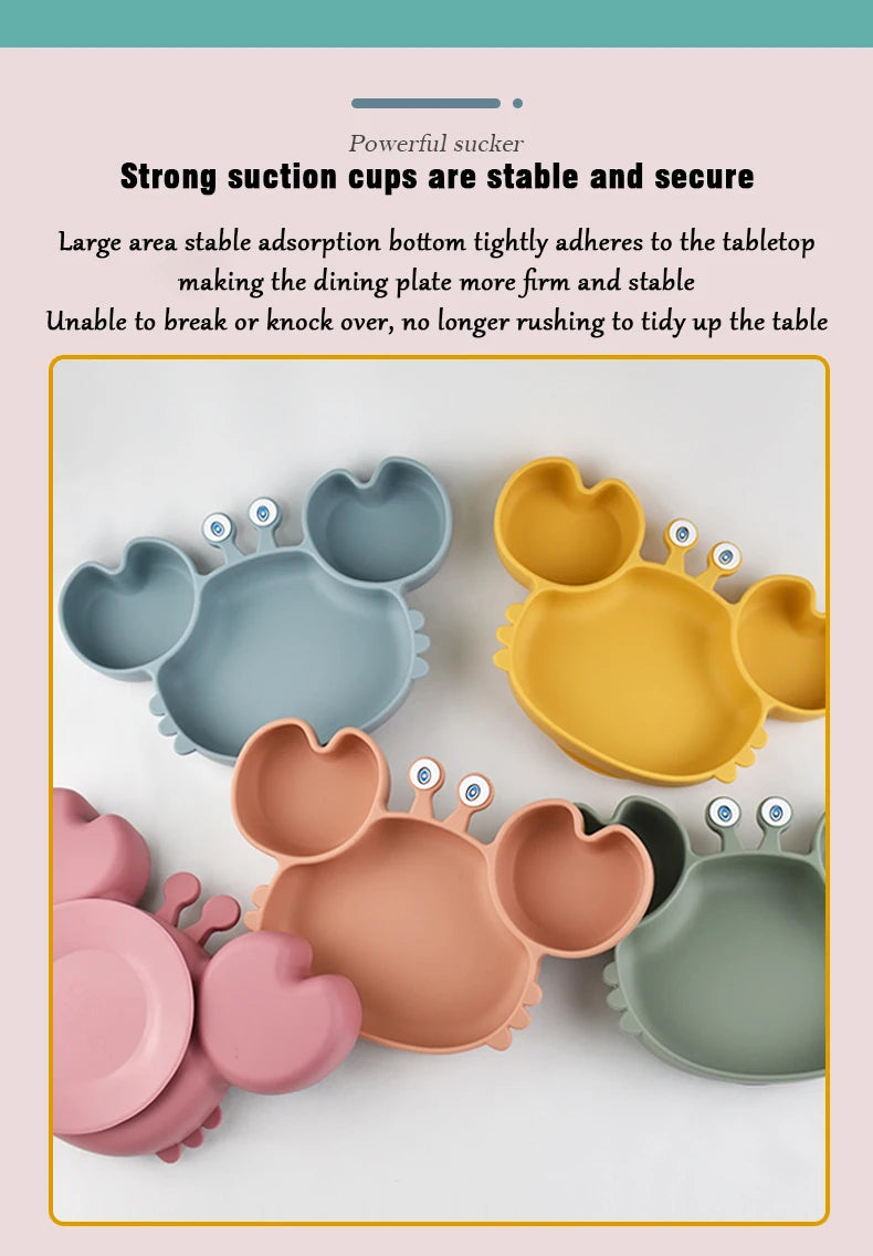 Crabby Meal Silicone Suction Plate