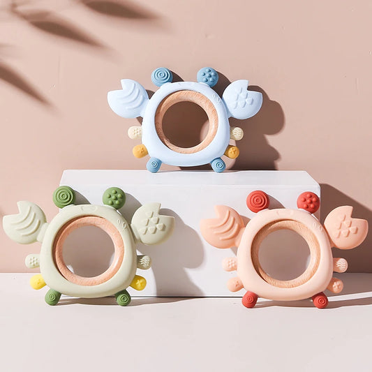 Crabby Cuddle Silicone & Wood Teether