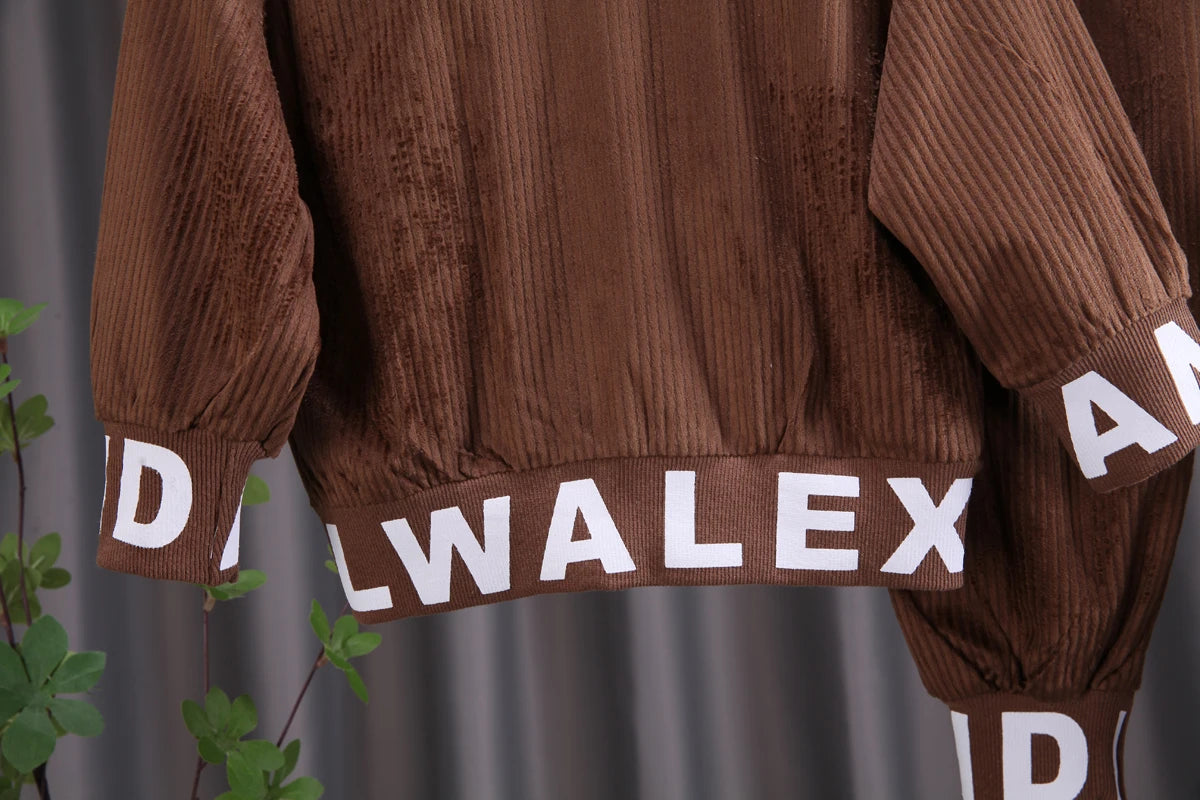 Kids' Cartoon Corduroy Tracksuit