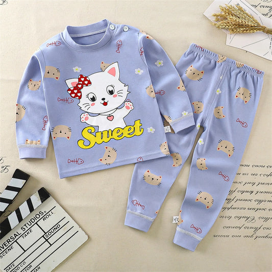 Toddler Kids Long Sleeve Cartoon Pajamas