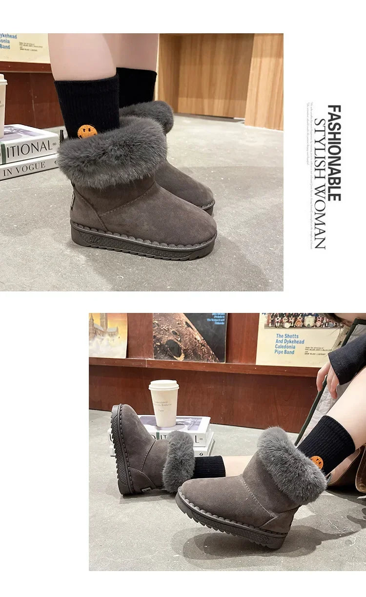 Kids Genuine Cowhide Snow Boots