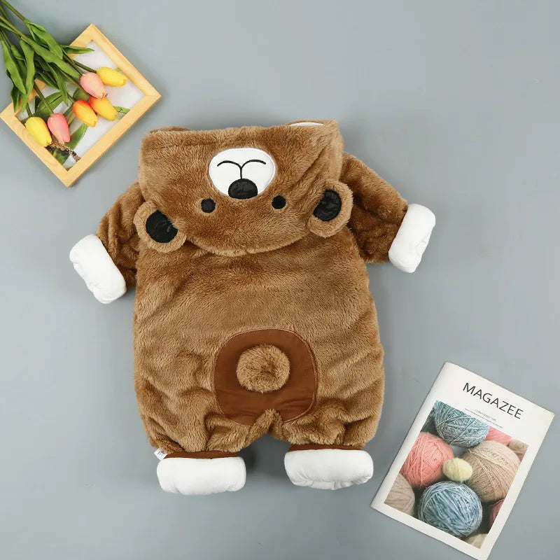 Warm Hooded Romper For Infants