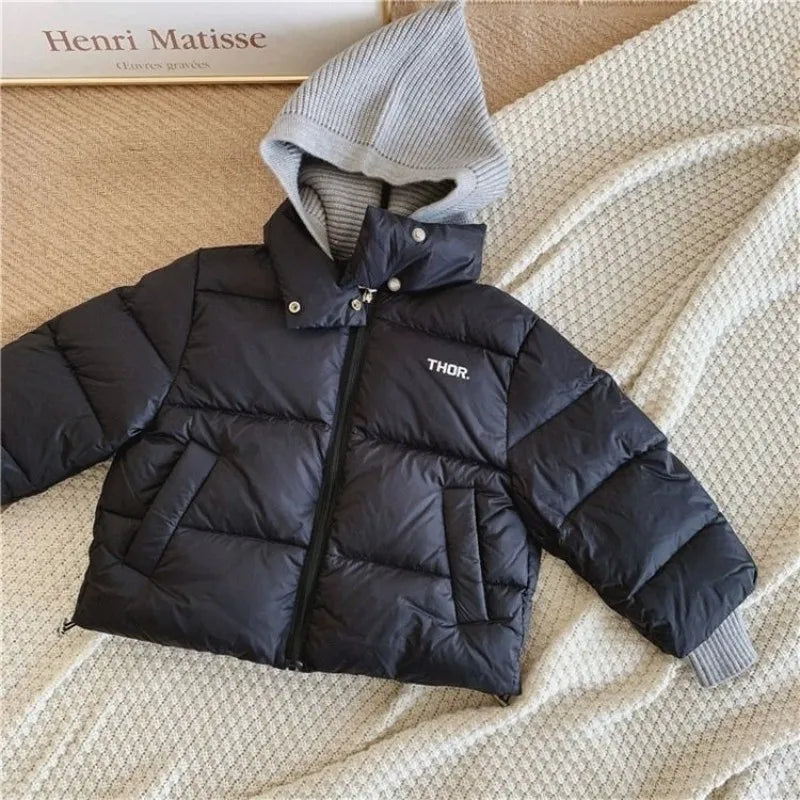 Winter Patchwork Hooded Jacket