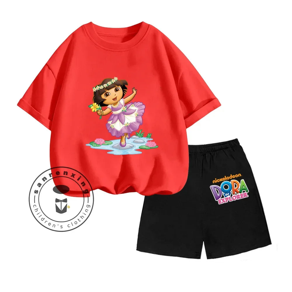 Cartoon Print Classic O-Neck Short Sleeve Tee