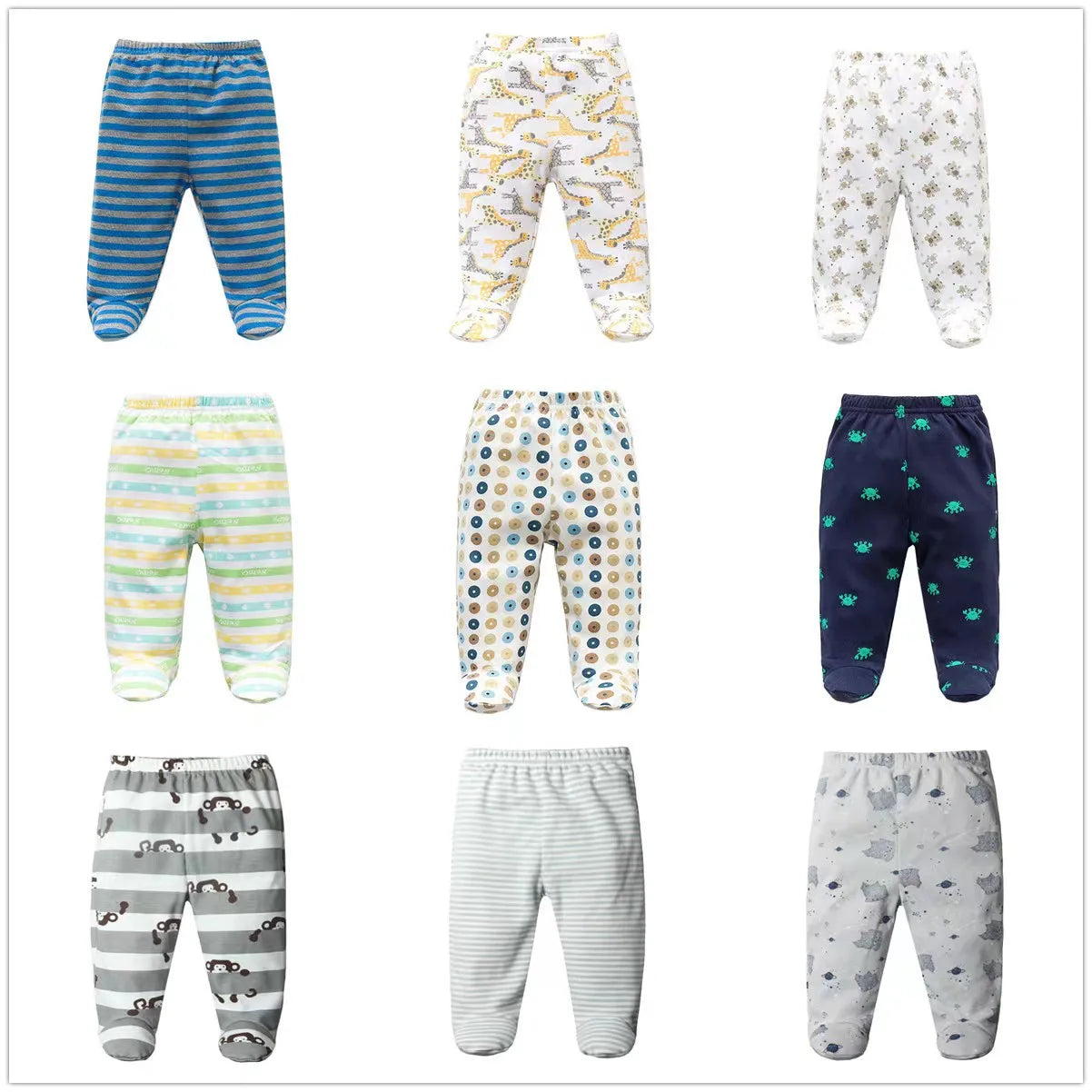 3-Pack Newborn Cotton Footed Pants