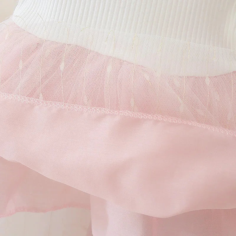 Floral Ribbon Mesh Party Outfit