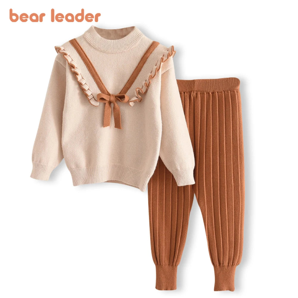 Baby Girls' Knitted Sweater & Pants Set