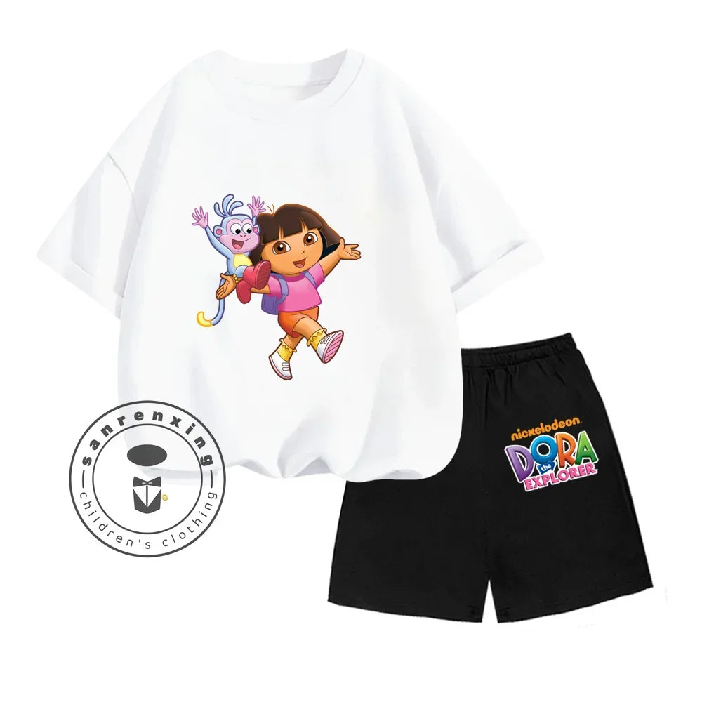 Cartoon Print Classic O-Neck Short Sleeve Tee