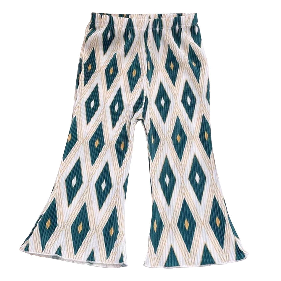 Girls' Floral Polka Dot Flared Pants