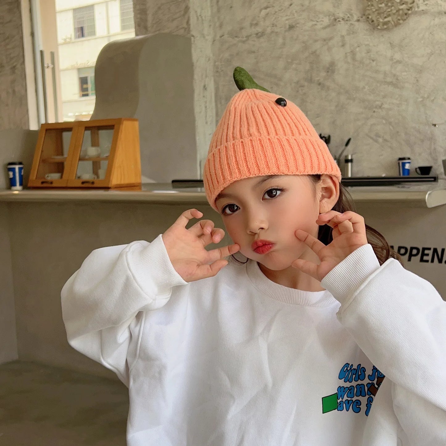 Cute Bear Ear Protection Knitted Winter Hat